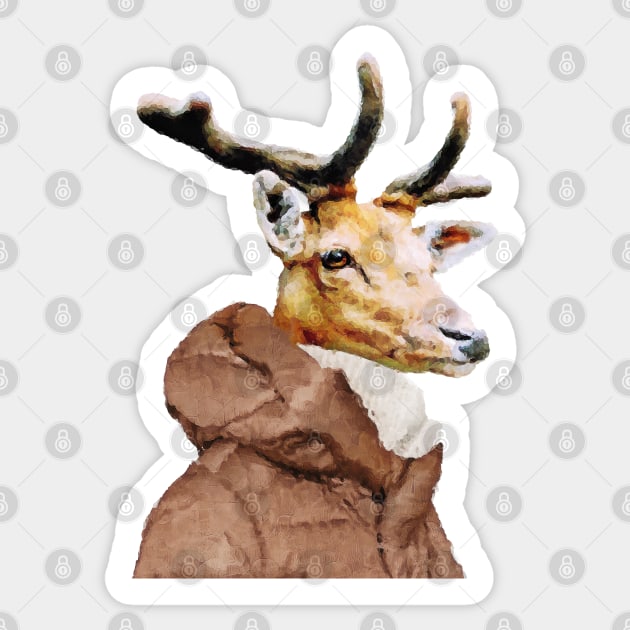 Deer Portrait Sticker by DarkMaskedCats